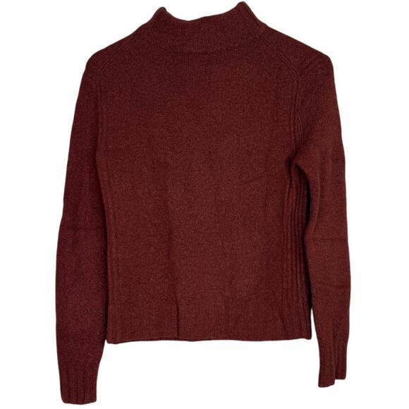 J. Crew Point Sur Alpaca Wool Mock Neck Long Sleeve Knit Sweater XS Burnt Brown - Picture 12 of 15